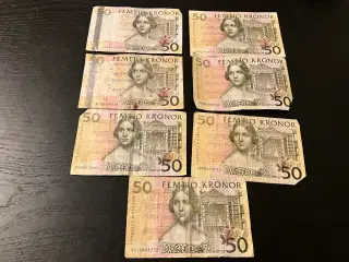 7 x 50 Kronor Sverige - Blandet stand og årgange