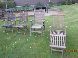 4 stk Teak havestole / liggestol