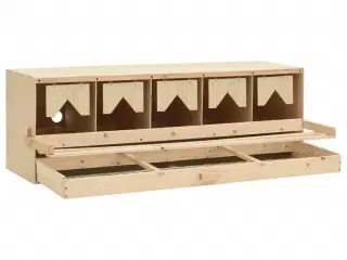 Redekasse til høns med 5 rum 117x33x38 cm massivt fyrretræ