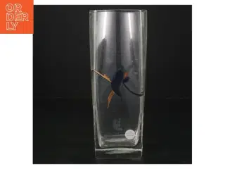 Glas vase med håndmalet design fra Luminarc (str. H. 21 cm)