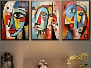 * Lærredsmaleri/tryk; 3 Picasso-inspirerede temaer