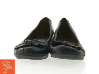 UBRUGTE Sorte Læder ballerina Sløjfe sko fra Hush Puppies (str. 41-42, 8)
