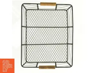 Fil de Fer Metalbakke med træ håndtag (str. 34 x 24 cm)