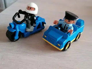 Dublo/ Lego Politi motorcykel/ bil