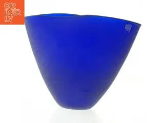 Blå glasvase fra Bülow Bornholm (str. 15 x 18 cm)