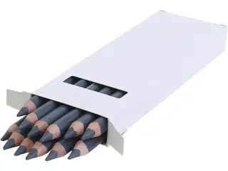 edu Kraftige Farveblyanter, tykkelse 10 mm, mine 6,25 mm, grå, 12stk./ 1 pk.