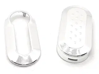Cover for Fiat nøgle i Chrome til fiat 500 og andre med samme type nøgle