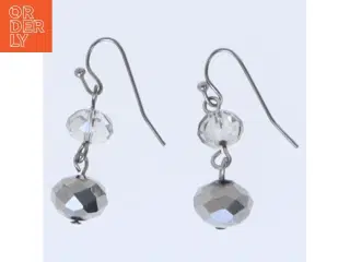 Sølvøreringe med krystaller (str. 25 mm)