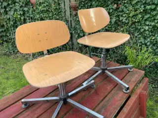 2 stk birketræ kontorstole 
