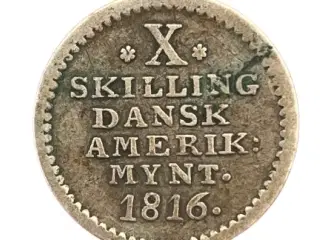 10 Skilling 1816 Dansk Vestindien