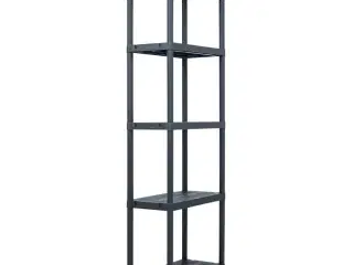 Opbevaringsreol plastik 125 kg 60 x 30 x 180 cm sort