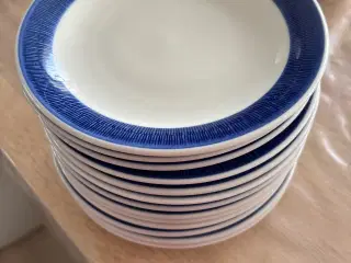 Koka blå dessert tallerken