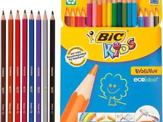 BIC Evolution Farveblyanter, Sekskantede, L: 17,5 cm, mine 3 mm, ass. farver, 18stk./ 1 pk.