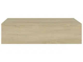Væghylde med skuffe 40x23,5x10 cm MDF egetræsfarvet