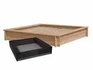 Sandkasse i lærketræ, inkl. sandkassenet - 150 x 150 cm