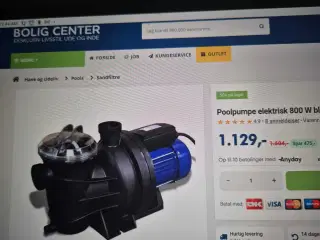 Poolpumpe elektrisk 800 W blå 