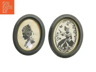 Silhuet broderier i rammer (str. 22x17x2 cm)