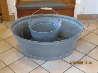 Zink balje og spand.