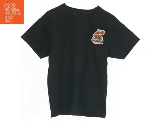 Sort T-Shirt med grafik (str. 134)