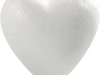 Hjerte, H: 8 cm, D: 4,5 cm, B: 8 cm, hvid, 50stk./ 1 pk.