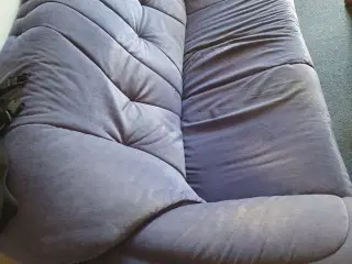 3pers sofa blå i Alcantrea stof