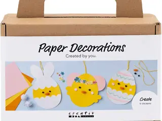 Mini DIY Kit Papirpynt, karton med pynt, 1 sæt