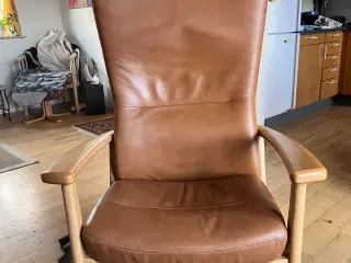 Farstrup læder lænestol 