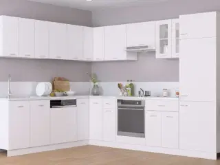 Vægskab med glaslåger 60x31x60 cm konstrueret træ hvid