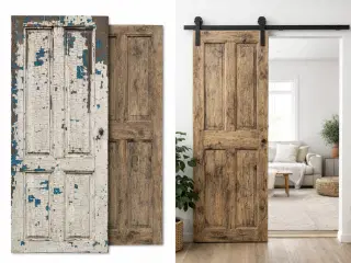 2 gamle fyldningsdøre med flot patina – perfekt ti