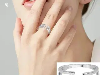 * Sterlingsølv; Elegant fingerring - med kugler
