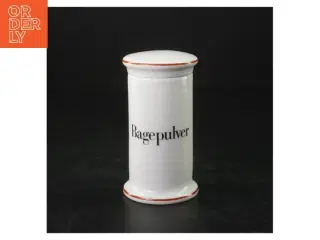 Porcelænsbeholder til bagepulver fra B&G (str. Ø 6,5x11,5 cm)