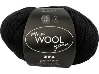 Uldgarn, L: 125 M, sort, 100g/ 1 ngl.