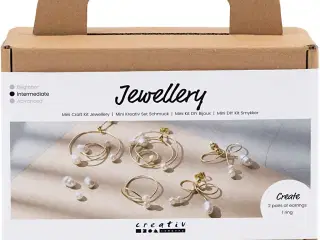 Mini DIY Kit Smykker, Øreringe med wire, forgyldt, 1 pk.