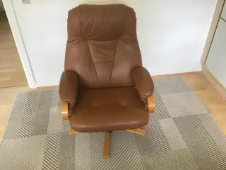 Lænestol brun læder