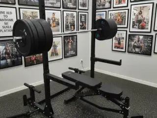 Komplet Squat Rack Sæt 100kg – Bænk, Ol Stang