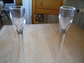 2 super flotte lysestager i glas