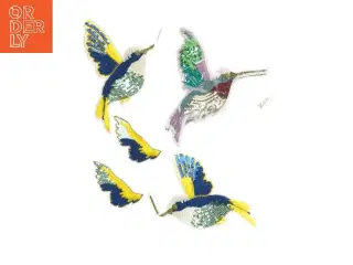 Broderede kolibri fugleapplikationer (str. 20x15,5 cm)