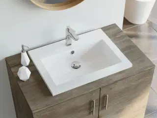 Håndvask 600x450x120 mm granit hvid