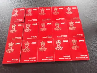 Kgl Møntsæt 15 stk forskellige 1989 til 2003 