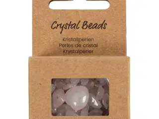 Krystalperler, Rosakvarts, diam. 7-12 mm, hulstr. 1 mm, rosa, 63stk./ 1 pk.