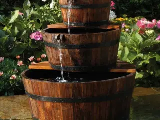 Ubbink havevandfald fontæne trætønde sæt med 3 tønder