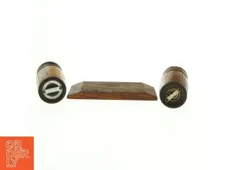 Teak Salt- og pebersæt med holder fra Dane Wood (str. 17 x, 7,5 x 15 cm)