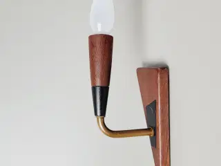 ⭐️· Super flot retro væglampe i teak og kobber