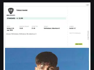 Tobias Rahim koncert billet 2 stk