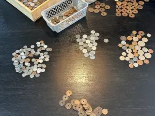 Stor samling af gamle mønter 