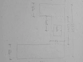 Hvid laminat bordplade med underlimet vask.