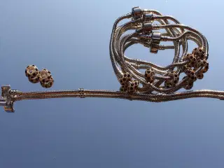 5 Slangearmbånd med glasperler