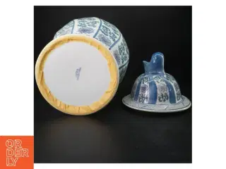 Porcelænskrukke med låg (str. 47 cm)