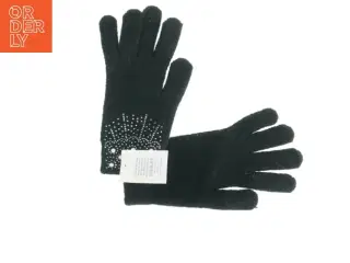 Sorte handsker med perledekoration fra Creme Fraiche (str. onesize )