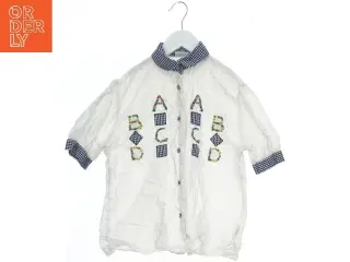 Hvid skjorte med broderi fra Benetton (str. L)